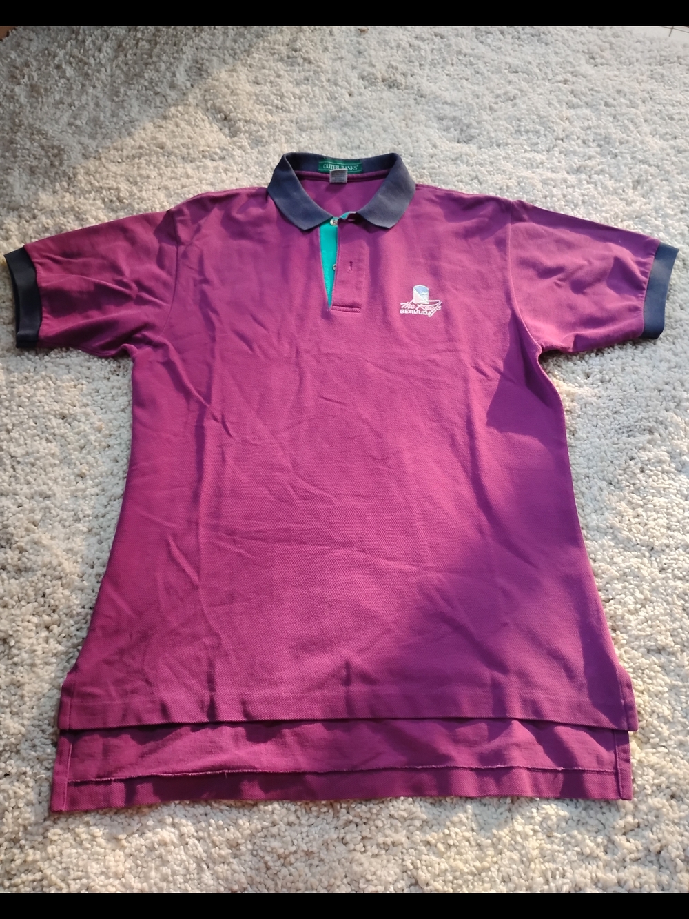 Outer Banks Classic Men’s Maroon Polo Shirt with Contrast Collar